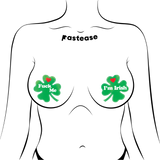 Four Leaf Clover "Fuck Me, I'm Irish" Lucky Green Shamrock Nipple Pasties | St. Patrick's Day Festival Accessories