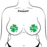 Four Leaf Clover "Fuck Me, I'm Irish" Lucky Green Shamrock Nipple Pasties | St. Patrick's Day Festival Accessories