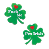 Four Leaf Clover "Fuck Me, I'm Irish" Lucky Green Shamrock Nipple Pasties | St. Patrick's Day Festival Accessories