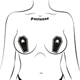 Black Coffin Glow-in-the-Dark Skull & Crossbones Nipple Covers – Halloween Adhesive Pasties