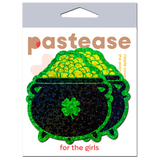 Glitter Green & Gold Pot O' Gold St. Patrick's Day Breast Pasties