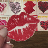 Sparkly Red Kissing Lips Nipple Covers | Glitter Waterproof Adhesive Pasties