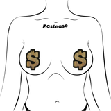 Gold Glitter Dollar Sign Nipple Pasties – Waterproof Self-Adhesive Festival & Rave Nipple Covers