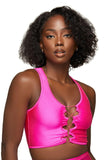 Fuchsia Lace Up Tank Top