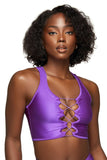 Purple Lace Up Tank Top