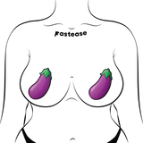 Funny Purple Eggplant Emoji Nipple Pasties | Waterproof Reusable Nipple Covers