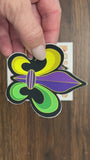Fleur-de-Lis Mardi Gras Nipple Pasties – Purple, Yellow & Green Waterproof Festival Covers