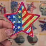 Glitter Patriotic USA Star Nipple Covers – Red White & Blue Adhesive Star Pasties