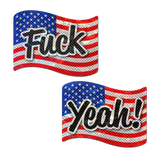 USA Flag Glitter Nipple Pasties – Waterproof Reusable Stars & Stripes Adhesive Covers
