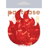 Flame Red Fire Shattered Disco Ball Glitter Nipple Pasties | Waterproof Adhesive Festival Cover