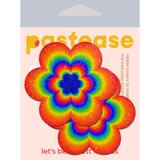 Velvet Rainbow Pumping Daisy Nipple Pasties | Soft Velvet Festival Breast Covers