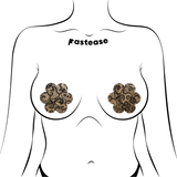 Nude Daisy Flower Nipple Covers with Black Lace – Adhesive Floral Festival Pasties