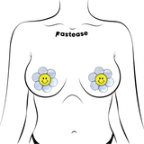 Smiling Daisy Flower Nipple Covers – Happy Face Adhesive Floral Festival Pasties