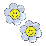 Smiling Daisy Flower Nipple Covers – Happy Face Adhesive Floral Festival Pasties