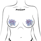 Fireworks Glitter Nipple Pasties – Patriotic Waterproof Reusable Adhesive Covers
