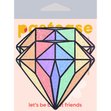 Pastel Rainbow Diamond Nipple Pasties | Glitter Velvet Peel & Stick Festival Covers