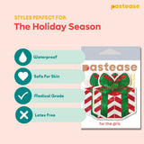 Christmas Gift Wrapped Bow Nipple Pasties – Waterproof Holiday Adhesive Covers