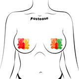 Gummy Bear Breast Pasties – Colorful Waterproof Adhesive Nipple Covers for Festivals & Parties