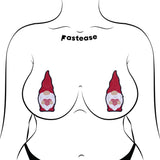 Valentine Sweetheart Garden Gnome Nipple Covers | Waterproof Adhesive Heart Pasties