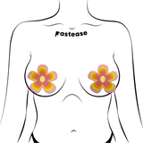 Groovy Pink Lemonade Flower Nipple Covers – Retro Adhesive Floral Festival Pasties