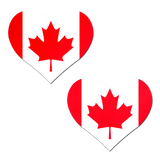 Canadian Flag Heart Nipple Covers – Adhesive Patriotic Heart Pasties
