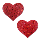 Crystal Red Heart Nipple Covers – Sparkling Rhinestone Adhesive Heart Pasties