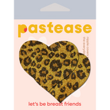Gold Glitter Cheetah Heart Nipple Covers – Adhesive Animal Print Festival Pasties