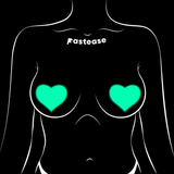 Glow in the Dark Neon Heart Nipple Covers – Adhesive Festival & Rave Pasties