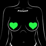 Glow in the Dark Neon Heart Nipple Covers – Adhesive Festival & Rave Pasties