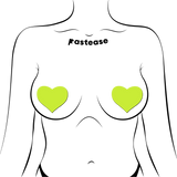 Glow in the Dark Neon Heart Nipple Covers – Adhesive Festival & Rave Pasties