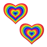 Velvet Rainbow Pumping Heart Nipple Covers – Colorful Adhesive Heart Pasties