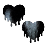 Faux Latex Melty Heart Nipple Covers – Glossy Vinyl Adhesive Heart Pasties