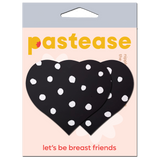Black Heart White Polka Dot Nipple Covers – Adhesive Retro Heart Pasties