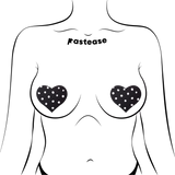 Black Heart White Polka Dot Nipple Covers – Adhesive Retro Heart Pasties