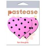 Pink Heart Black Polka Dot Nipple Covers – Adhesive Retro Heart Pasties