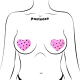 Pink Heart Black Polka Dot Nipple Covers – Adhesive Retro Heart Pasties