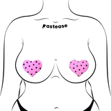 Pink Heart Black Polka Dot Nipple Covers – Adhesive Retro Heart Pasties
