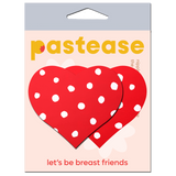 Red Heart White Polka Dot Nipple Covers – Adhesive Retro Heart Pasties