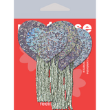 Silver Glitter Heart Tassel Nipple Covers – Fringe Adhesive Festival Pasties