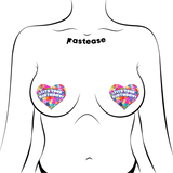 Birthday Heart Breast Pasties with Confetti – Festive Adhesive Party Covers