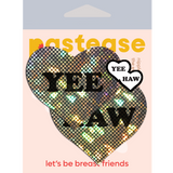 Gold Glitter Disco Heart Nipple Covers – Western-Inspired Adhesive Festival Pasties