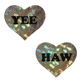Gold Glitter Disco Heart Nipple Covers – Western-Inspired Adhesive Festival Pasties