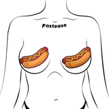 Hotdog Weiner with Mustard Nipple Covers | Waterproof Reusable Matte Pasties