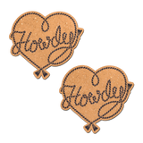 Howdy Cowboy Rope Heart Lasso Nipple Covers – Glitter Western Heart Pasties with Waterproof Adhesive