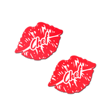 Red Chef's Kiss Lips Nipple Pasties | Waterproof Hypoallergenic Festival Covers