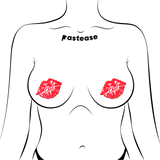 Red Chef's Kiss Lips Nipple Pasties | Waterproof Hypoallergenic Festival Covers