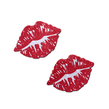 Sparkly Red Kissing Lips Nipple Covers | Glitter Waterproof Adhesive Pasties