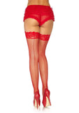 Stay-Up Fishnet Thigh High Stockings with Silicone Lace Top | Women's Hosiery