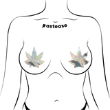 Holographic Indica Pot Leaf Nipple Pasties – Waterproof Latex-Free Adhesive Covers