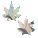 Holographic Indica Pot Leaf Nipple Pasties – Waterproof Latex-Free Adhesive Covers